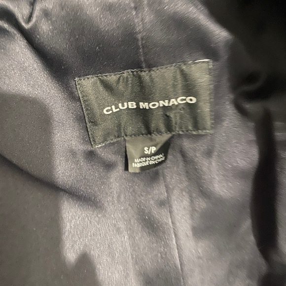 Club Monaco wool blend coat in dark Navy - Picture 10 of 13